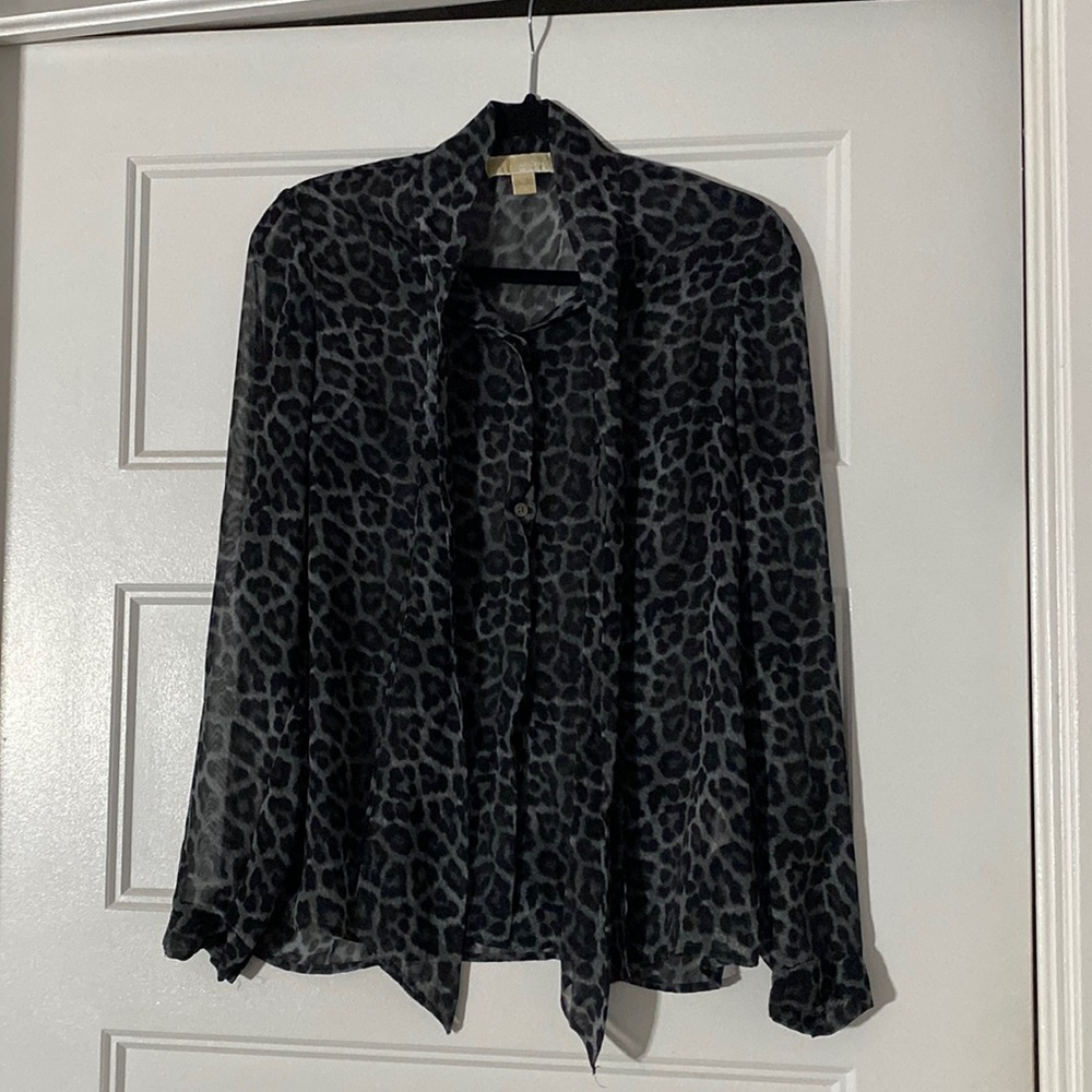 MICHAEL KORS LEOPARD BLOUSE - SIZE M